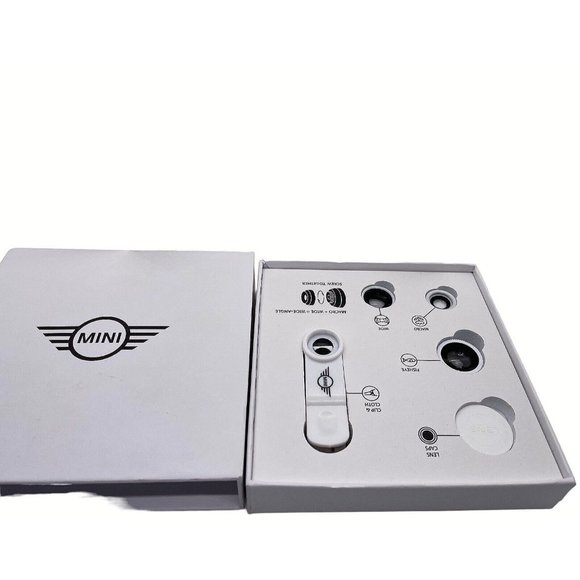 NIB Mini Cooper USA 3 in 1 Universal phone lens kit  /fisheye Macro Wide - Picture 2 of 7